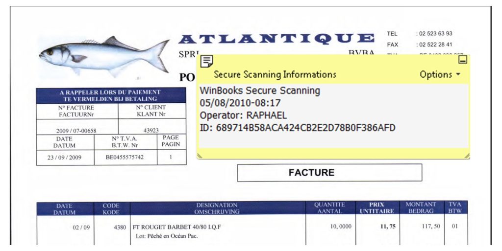 Module de scan intégré WinBooks